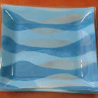 Blue glass dish