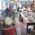 Keeping busy in the pottery